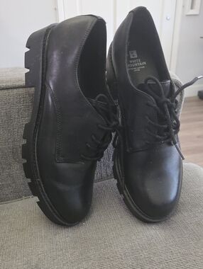 White Mountain Men’s Black Lace-Up Leather Shoes Leather Uppers  10M Never Worn